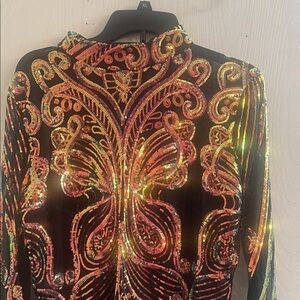 Rainbow Multicolor Sequin Bodysuit